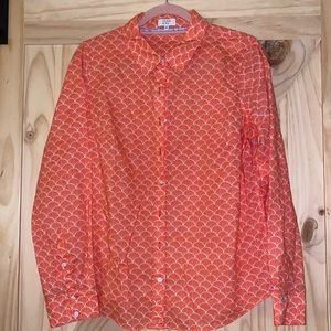 Orange Button Down Crown & Ivy Shirt Seashell NWOT